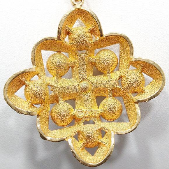 Sarah Coventry "Starburst" Pendant Necklace, Austrian Crystal Rhinestones, 1970s - Picture 6 of 10